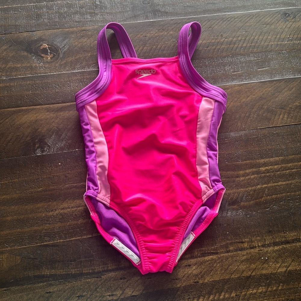 Speedo Kids Swim One Piece - Pink and Purple size xs